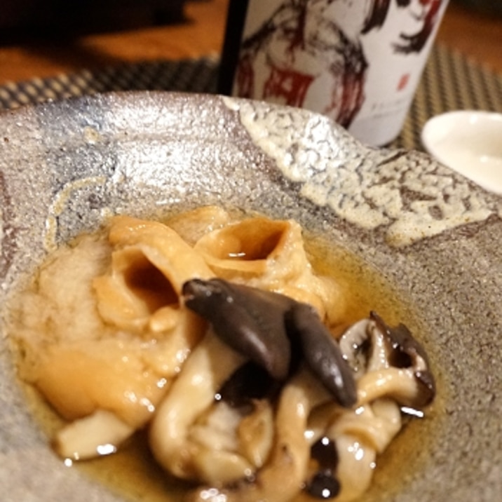 おうち居酒屋、ひらたけと麩の煮物